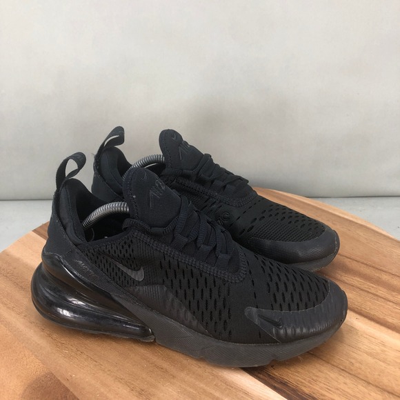 Nike Air Max 270 Triple Black Youth Kids Running Shoes Sneakers Size 5.5Y - Picture 1 of 8